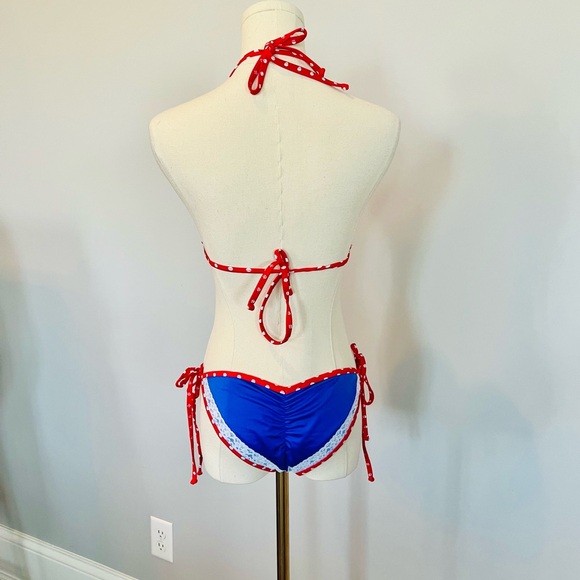 Doll swimwear. Triangle tie and ruched tie side bottom. - Picture 2 of 3